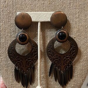 Elegant Brown Dangle Earrings